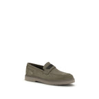 Brunello Cucinelli Beige Calf Leather Bos Taurus Slip-On Loafers