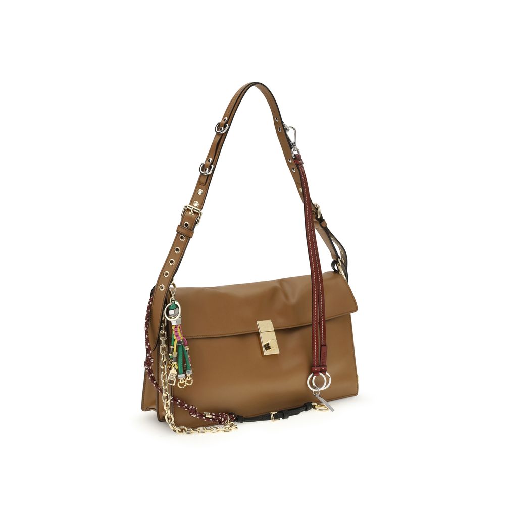Prada Beige Calf Leather Bos Taurus Shoulder Bag