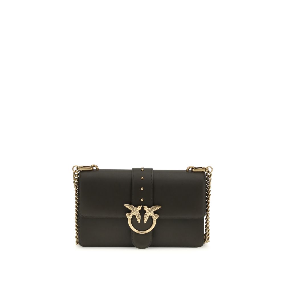 PINKO Bicolor Calf Leather Bos Taurus Shoulder Bag