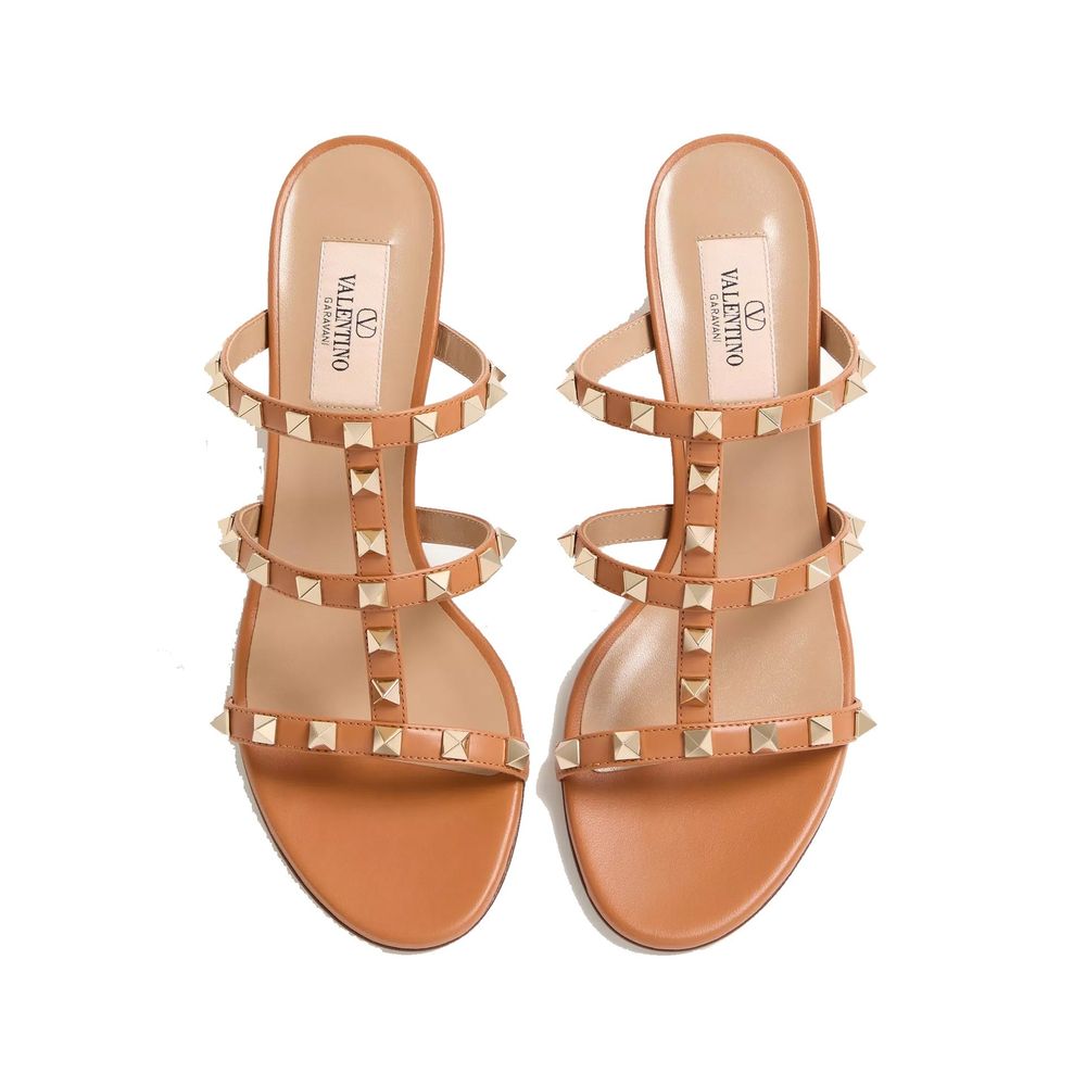 Valentino Garavani Brown Calfskin Mules