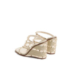 Valentino Garavani Gold Calfskin Mules