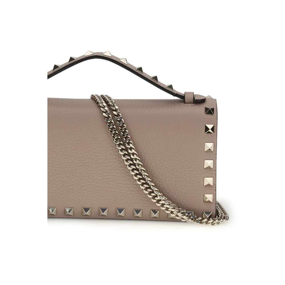 Valentino Garavani Beige Calf Leather Bos Taurus Wallet
