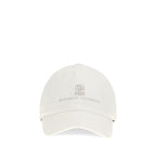Brunello Cucinelli White Cotton Cap (Baseball Hat)