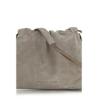 Brunello Cucinelli Gray Calf Leather Bos Taurus Clutch Bag