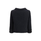 Valentino Black Fleece Wool Coat