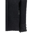 Valentino Black Fleece Wool Coat