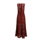 Self-Portrait Bordeaux Polyester Cocktail Dress