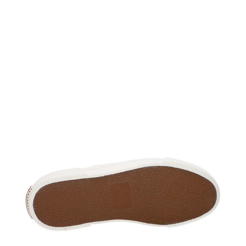 Valentino Garavani White Fabric Slip-On Loafers