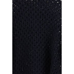 Fabiana Filippi Black Fleece Wool Sweatshirt