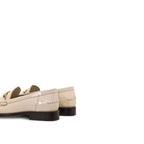 Salvatore Ferragamo White Calfskin Slip-On Loafers