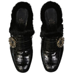 Eleventy Black Calfskin Mules