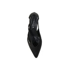 Prada Black Silk Mid Heel Pumps