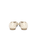 Burberry White Lamb Leather Ballet Flats