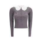 Self-Portrait Gray Viscose Shirt