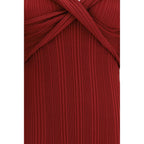 Self-Portrait Bordeaux Viscose Casual Dress