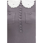 Self-Portrait Gray Viscose Shirt