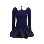 Self-Portrait Blue Viscose Cocktail Dress