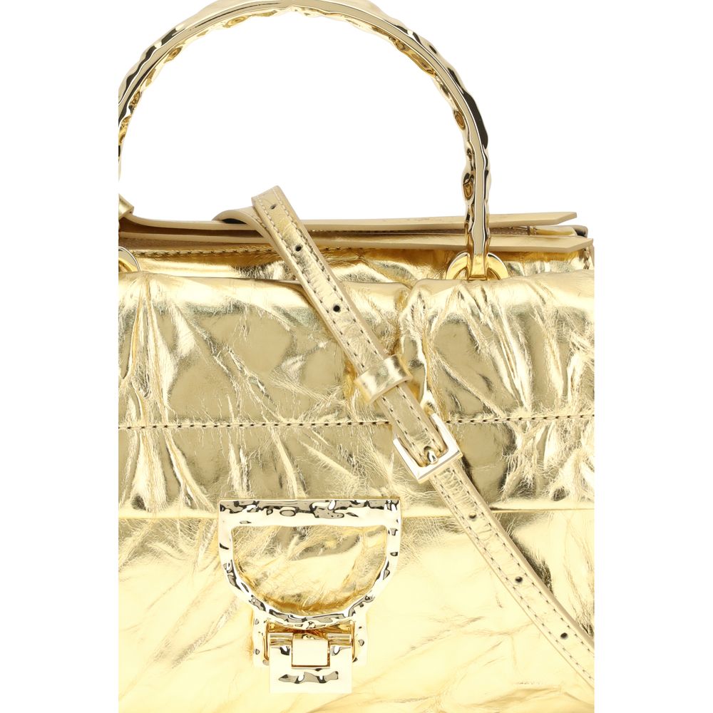 Coccinelle Gold Calf Leather Bos Taurus Handbag