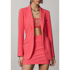 Patrizia Pepe Red Polyester Skirt Suit