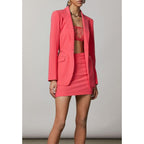Patrizia Pepe Red Polyester Skirt Suit