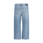 Mother Denim Blue Cotton Straight-Leg Jeans