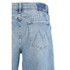 Mother Denim Blue Cotton Straight-Leg Jeans