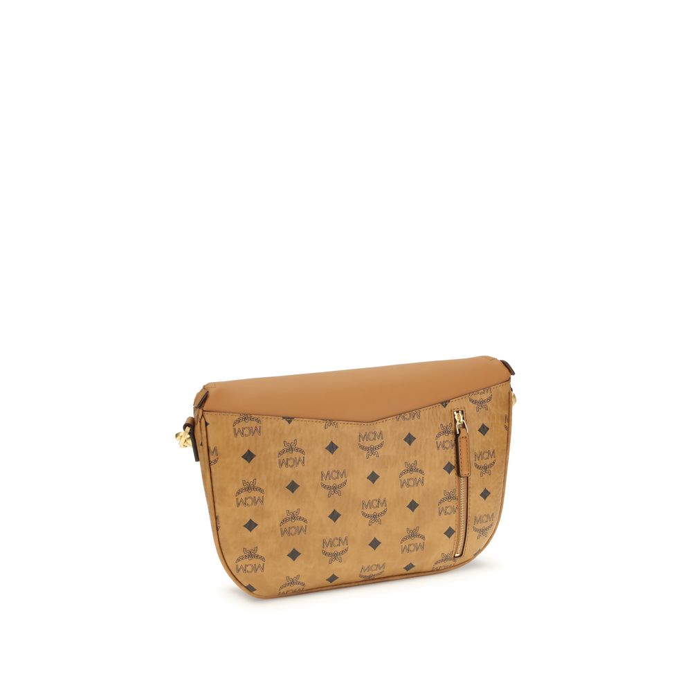 MCM Beige Calf Leather Bos Taurus Shoulder Bag