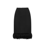 Saint Laurent Black Silk Midi Skirt