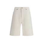 P.A.R.O.S.H. White Cotton Bermuda Shorts