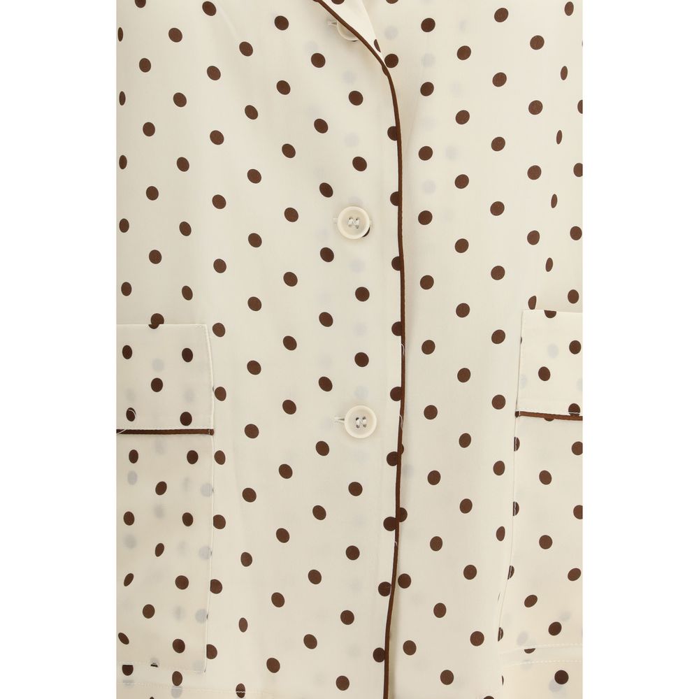 P.A.R.O.S.H. Beige Silk Pattern Shirt