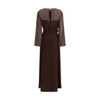 P.A.R.O.S.H. Brown Polyester Casual Dress