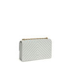 PINKO Gray Calf Leather Bos Taurus Shoulder Bag