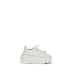 Casadei White Calf Leather Bos Taurus Platform Sneakers