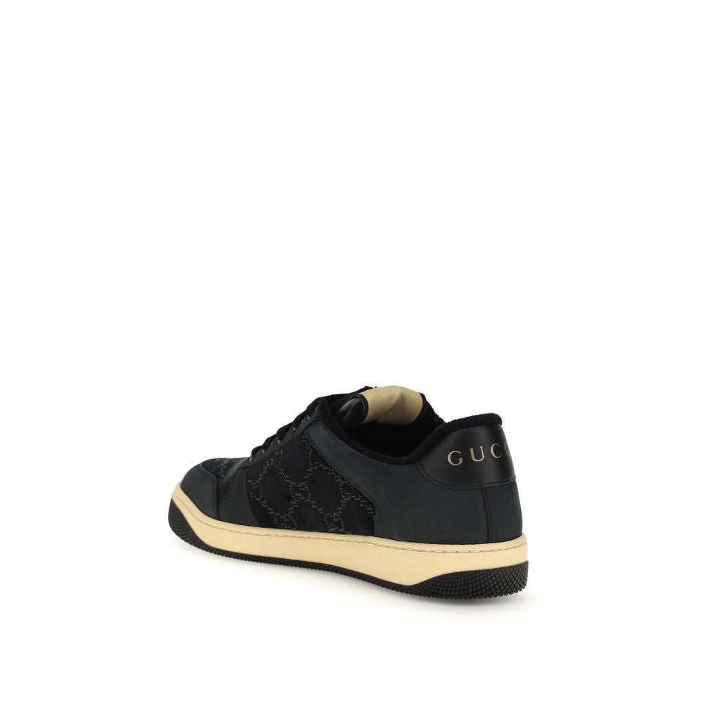 Gucci Blue Cotton Low Top Sneakers