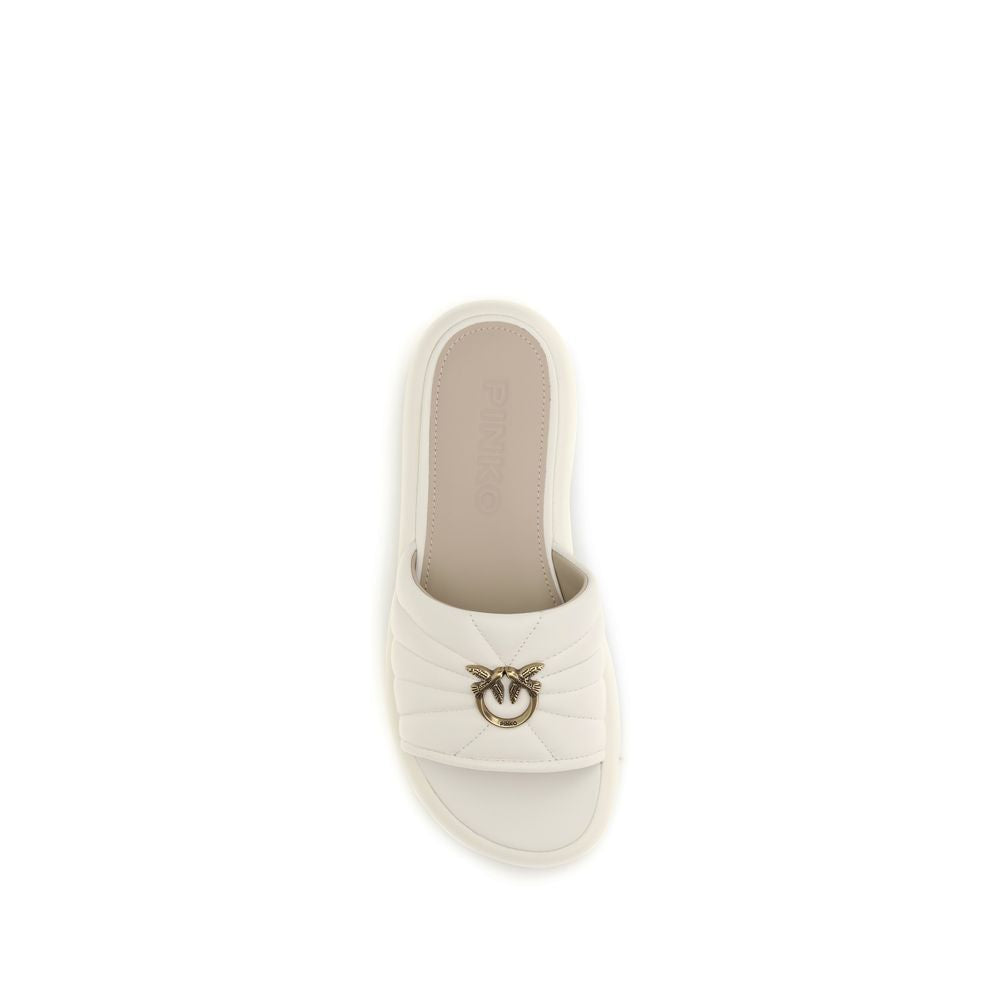 PINKO Beige Calf Leather Bos Taurus Sandals