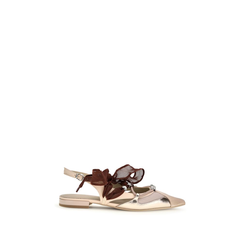 PINKO Multicolor Calf Leather Bos Taurus Ballet Flats