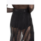 Patrizia Pepe Black Polyester Long Skirt