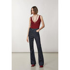 Patrizia Pepe Red Viscose Flared Pants