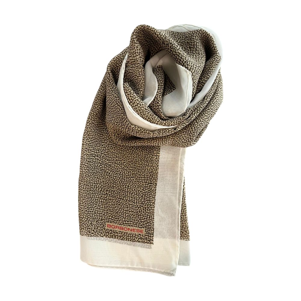 Borbonese White Silk Women Scarf