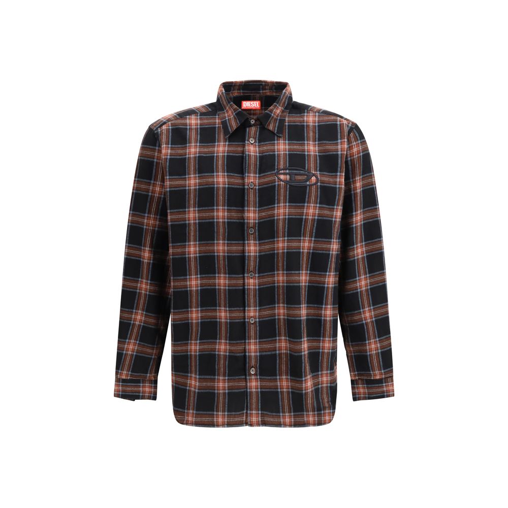 Diesel Blue Cotton Pattern Shirt