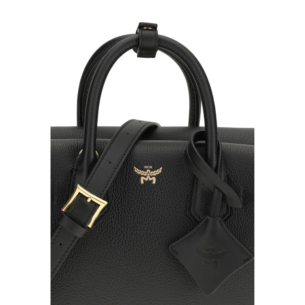 MCM Black Calf Leather Bos Taurus Handbag