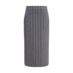 Brunello Cucinelli Gray Cotton Midi Skirt