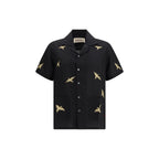 Baziszt Black Cotton Pattern Shirt