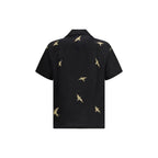 Baziszt Black Cotton Pattern Shirt