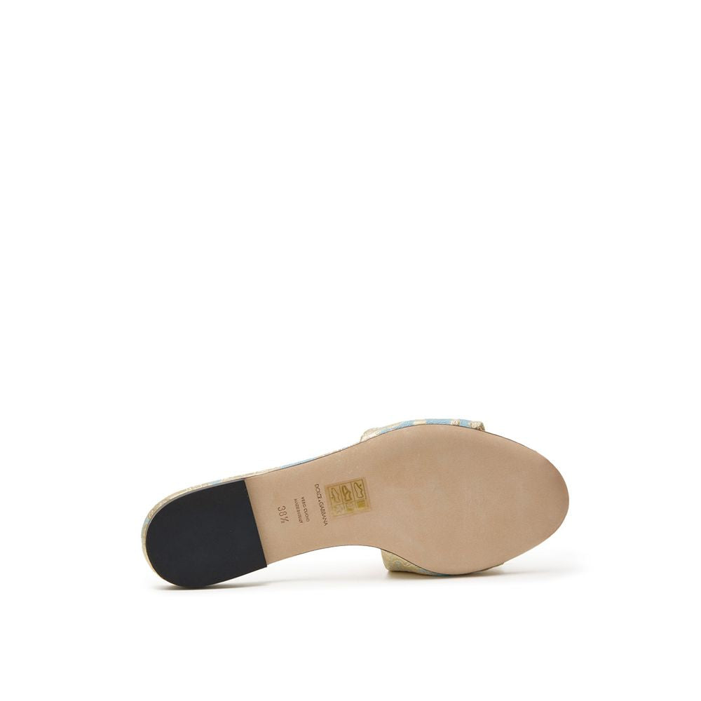 Dolce & Gabbana Blue Polyester Slippers