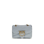 PINKO Blue Calf Leather Bos Taurus Shoulder Bag