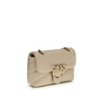 PINKO Beige Calf Leather Bos Taurus Shoulder Bag