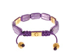 Nialaya CZ Amethyst 18K Gold 925 Bracelet