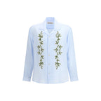 Baziszt Blue Cotton Dress Shirt