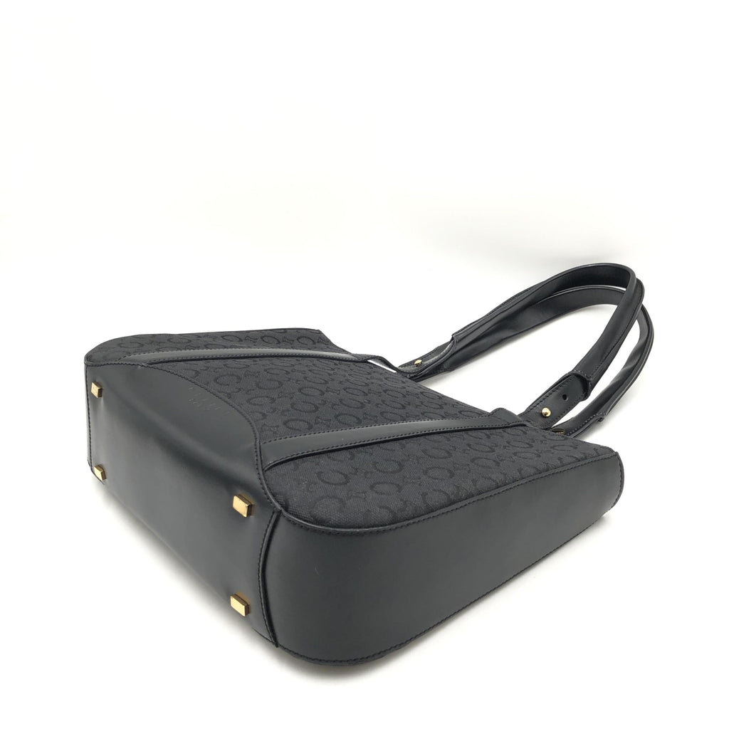 Celine Black C Macadam Canvas Tote Bag
